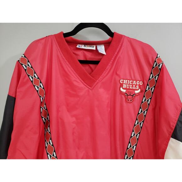 VINTAGE 90s NBA CHICAGO BULLS UNIQUE SPORTS TRIBAL PULLOVER JACKET SIZE XL - Picture 3 of 7